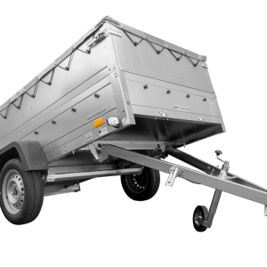 Grande remorque 230x125 Garden Trailer 230 KIPP avec bâche grise, tiges de support et rehausses