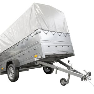 Remorque de jardin 264 KIPP avec roue jockey, glissières BIS, châssis H-800 et couvercle gris