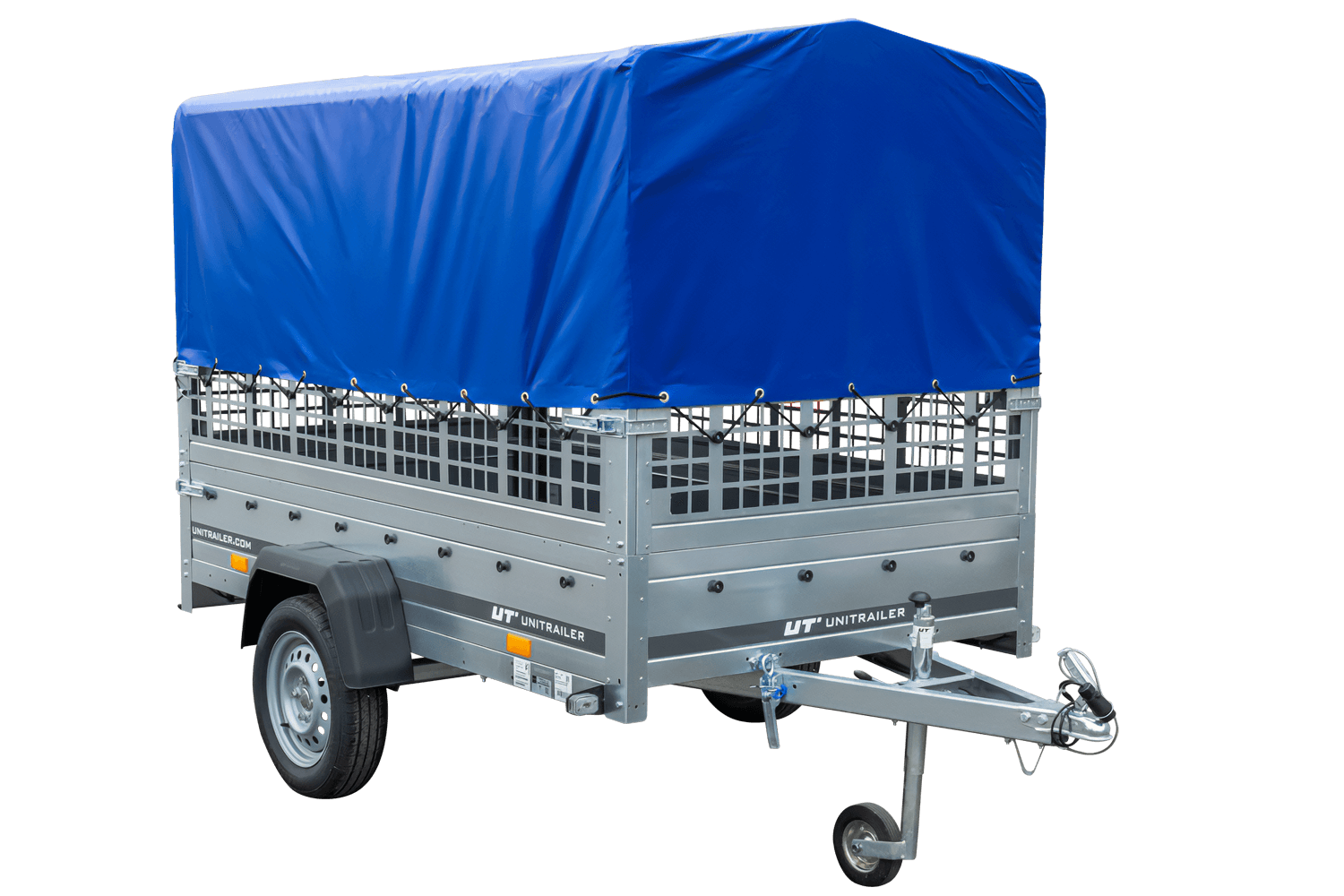 Remorque bâchée d'occasion Garden Trailer 230 KIPP avec rehausses grillagées et roue jockey – Image 6
