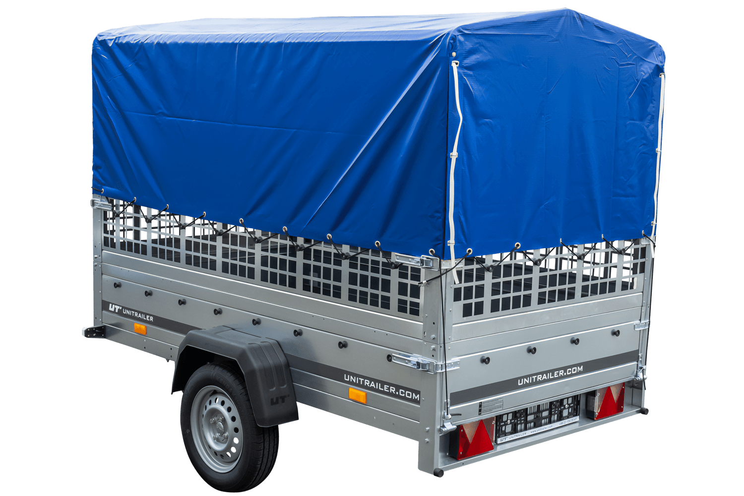 Remorque bâchée d'occasion Garden Trailer 230 KIPP avec rehausses grillagées et roue jockey – Image 7