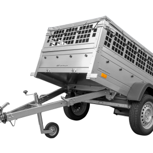 Remorque grillagée 200x106 Garden Trailer 200 KIPP avec bâche plate grise et roue jockey