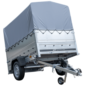 Remorque simple essieu 200x125 Garden Trailer 201 KIPP avec bâche haute et rehausses