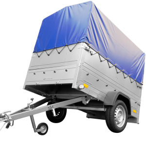Remorque simple essieu 200x125 Garden Trailer 201 KIPP avec bâche haute et rehausses