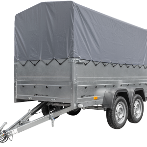 Remorque 2 essieux Garden Trailer 264/2 KIPP avec ridelles, châssis H-800 et bâche grise