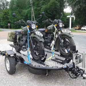 Remorque Porte-Motos Cochet Duo Abaissable & Pliable – Noir – PTAC 750 Kg.